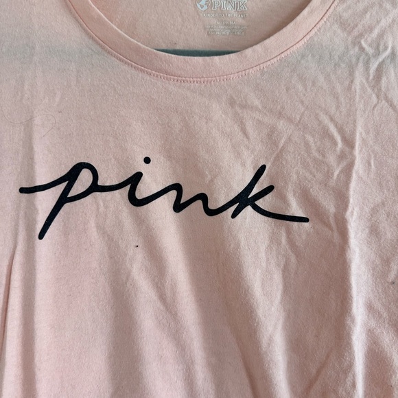PINK Victoria's Secret Fitted Pink Short Sleeve T-Shirt - Picture 2 of 4